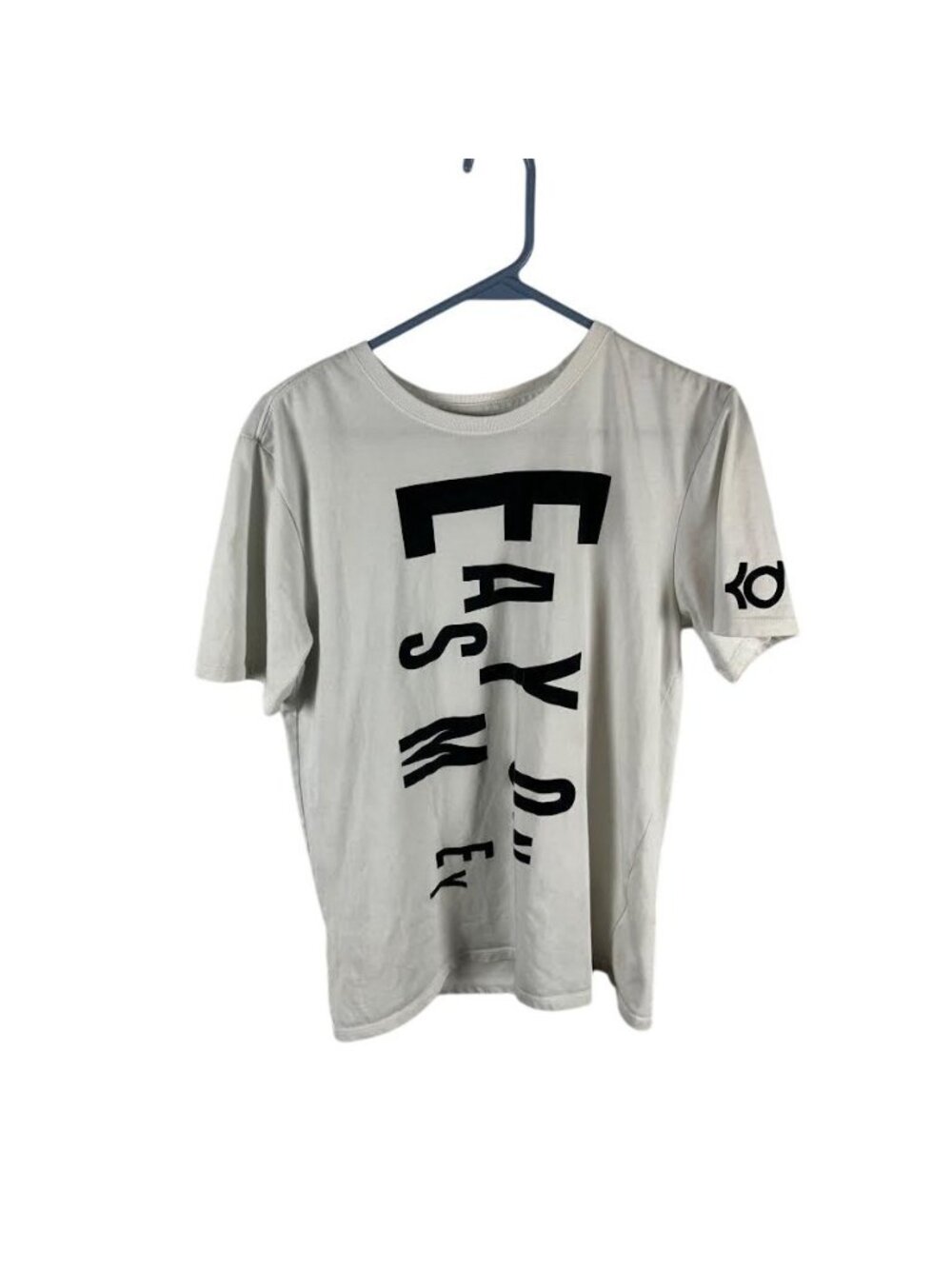 Nike Mens White Easy Money Dri-Fit Graphic T-Shirt Size M Short Sleeve